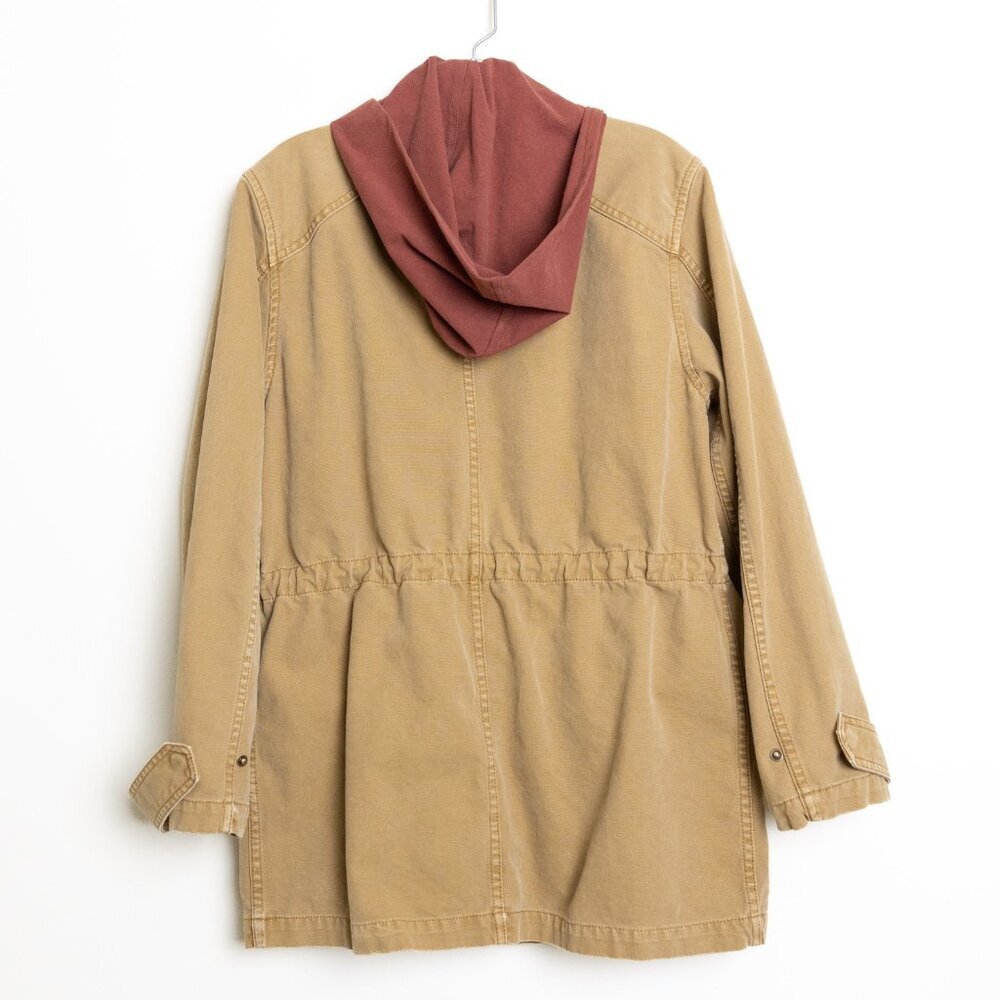 Aritzia TNA Jasper Field Jacket Relaxed Cotton Canvas Vintage Topaz Tan *Altered - Picture 4 of 16